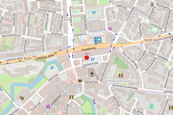 Brandweer-melding op Gerdesstraat, Wageningen op 13 juni, kaart-overzicht