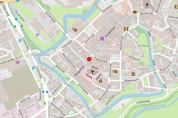 Brandweer-melding op Hoogstraat, Wageningen op 14 juni, kaart-overzicht