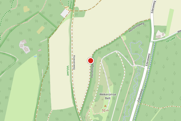 Brandweer-melding op Hondslogweg, Wekerom op 21 juni, kaart-overzicht