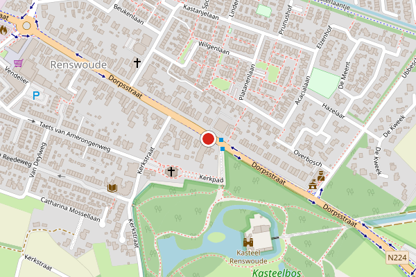 Brandweer-melding op Dorpsstraat, Renswoude op 19 juni, kaart-overzicht
