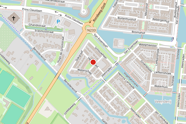 Brandweer-melding op Heemraad, Veenendaal op 25 juni, kaart-overzicht