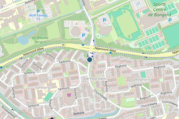 Politie-melding op Churchillweg, Wageningen op 5 mei, kaart-overzicht