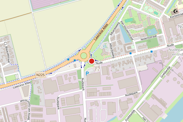 Brandweer-melding op Nude, Wageningen op 5 mei, kaart-overzicht