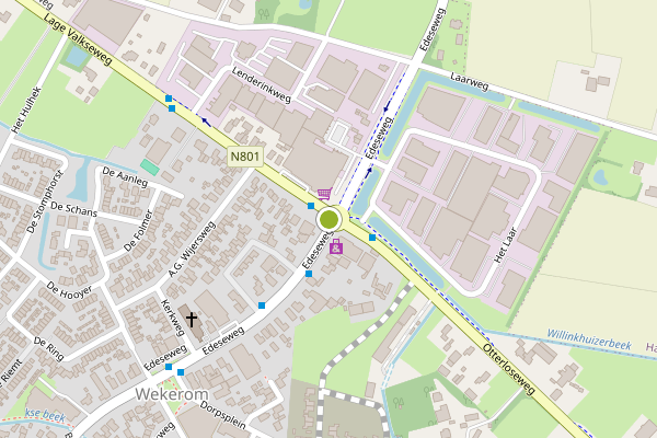 Ambulance-melding op Otterloseweg n801, Wekerom op 5 april, kaart-overzicht