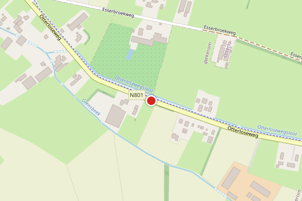 Brandweer-melding op Otterloseweg, Wekerom op 5 april, kaart-overzicht