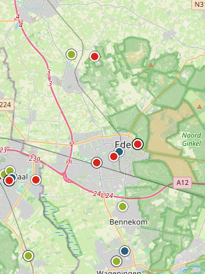 Kaart laatste meldingen P2000 Ede